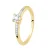 Diamond Solitaire ondersteund 0070 Cts Illusion 1 Ct geel goud set met vier klauwen