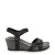 Julia B1 Wedge zwarte leren damessandalen