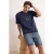 TRENDYOL MAN Heren Donkerblauw Slogan Kort Oversized T-shirts
