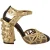 Dolce & Gabbana Zwarte Gouden Leren Ge spikeerde Enkelbandjes Schoenen
