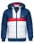 Ombre Winterjas  donkerblauw / rood / wit