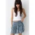 MANGO TEEN strokenrok donkerblauw