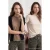 TRENDYOLMİLLA Dames Beige Effen 2-pack Kort Regular fit T-shirts