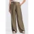 JANSEN Amsterdam wide leg high waist pantalon olijfgroen