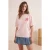 TRENDYOLMİLLA Dames Roze Grafisch Kort Oversized T-shirts