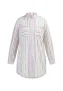 Mymo Overhemd blouse jurk Dames Witte veelkleurige strepen