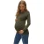 Mamalicious Dames-zwangerschapssweater met bobbelpatroon en raglanmouwen (Groen Baai)