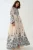 Geprinte V-hals Maxi Jurk met Knopdetail