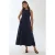 Mixray Collectie Crew Neck Mouwloos A-Form Maxi Jurk