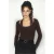 Slim Fit Lange Mouwen Vierkante Kraag Blouse