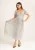 Jacquard metallic midi-jurk met engelmouwen
