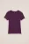 WE Fashion – Meisjes T-shirt met ribstructuur – Slim Fit – Donkerpaars – Katoen –