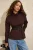 TRENDYOLMİLLA Dames Bruin Effen Lang Getailleerd Overhemden