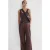 Mango jumpsuit met krijtstreep donkerbruin