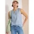 Cecil Dames Blousetop van seersucker in Blauw