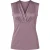 Mouwloze top met gedrapeerde V-hals in zacht mauve.