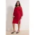 Trendyol Curve Dames Rood Effen Midi Lang Stijlvol/Avond Bodycon Grote maten Jurk