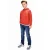 Retour Jeans rechtvallende hoodie met backprint – koraalrood