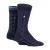 2-pack Heren Casual Geribbelde Katoenen Dress Socks | Middelzware Vierkante Gebreide Sokken