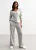 Grijze V-hals oversized gebreide hart trui