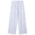 Mango wide leg regular waist broek met krijtstreep lichtblauw