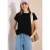 Cecil Dames Shirt met boothals en textuur in Zwart