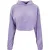 Urban Classics Ladies Cropped Velvet Oversized Hoody Lavender