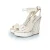 Prada witte gevlochten leren peep toe wedge
