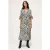 Motivi Flowing Dress With Animal Print Beige
