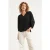 Smashed Lemon Zwarte blouse met subtiel goudkleurig borduursel en v-hals |