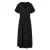 Zwarte jersey midi-jurk met riem