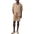 Albam Herenoverhemd met gekreukelde stof en relaxte pasvorm (Warm Beige)