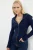 TRENDYOLMİLLA Dames Donkerblauw Effen Lang Getailleerd Vesten