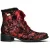Laura Vita Floral Gothic Victoriaanse Rode Leren Enkellaarzen met Hoge Hakken – Emcmao-45