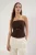 TRENDYOLMİLLA Dames Bruin Effen Mouwloos Getailleerd Blouses