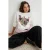 TRENDYOLMİLLA Dames Ecru Grafisch Lang Oversized Sweatshirts