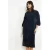LOLALIZA velours midi-jurk marineblauw