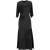 Victoria Beckham midi-jurk met kanten inzetstukken en ceintuur in zwarte viscose