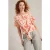 White Stuff Sara Tie Hem Top Coral Print