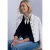 Shirt met lange mouwen, V-hals en mix van texturen