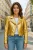 Dames Gouden Cropped Brando Leren Bikerjack – Durban
