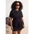 Trendyol Curve Dames Zwart Effen Kort Regular fit Grote maten Blouses