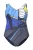 Ulla Popken Badpak  blauw / geel / grafiet / wit