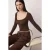 TRENDYOLMİLLA Dames Bruin Effen Lang Getailleerd Blouses