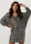 Access Mini Jurk Dames Sequin Mini Dress With V Necklin,