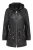 Zwarte leren parka voor dames met afneembare borg capuchon en trenchcoat – Trekker