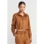 Dames Korte Nep Suede Knopen Shirt