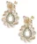 LOTT. gioielli Oorbellen Dames Flower Double Drop, Kleur: Goudkleurig
