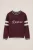 WE Fashion – Jongens gebreide trui met contrast – Regular fit – Aubergine – Viscose –