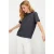 TRENDYOLMİLLA Dames Grijs Effen Lang Regular fit T-shirts
